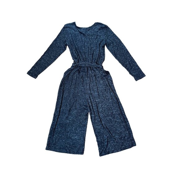 Bobeau Jumpsuit Charcoal Dot Pattern with Waist Tie - Picture 3 of 3